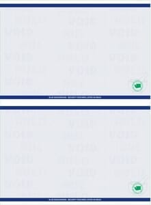 8 1/2" x 11" - 2 up Laser Rx Paper, Horizontal Perf with WA specs (500 sheets/package) - Blue 8 1/2" x 11" - 2 up Laser Rx Paper, Horizontal Perf with WA specs (500 sheets/package) - Blue