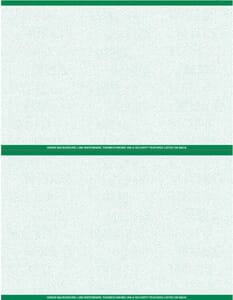 8 1/2" x 11" - 2 up Laser Rx Paper (500 sheets/package) Horizontal Perf - Green 8 1/2" x 11" - 2 up Laser Rx Paper (500 sheets/package) Horizontal Perf - Green