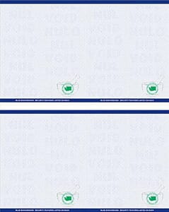 8 1/2" x 11" - 4 up Laser Rx Paper, Horizontal & Vertical Perf with WA specs (500 sheets/package) - Blue 8 1/2" x 11" - 4 up Laser Rx Paper, Horizontal & Vertical Perf with WA specs (500 sheets/package) - Blue