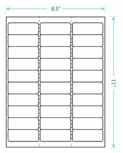 2.625" x 1" Laser/Inkjet Labels; 30 up; (250 sheets/box) - Standard White Matte; Perforated 2.625" x 1" Laser/Inkjet Labels; 30 up; (250 sheets/box) - Standard White Matte; Perforated