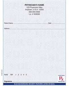 Florida compliant 4 1/4" x 5 1/2" Vertical 2-part Rx Books (9 Books @ 50 sets/book) - Blue Florida compliant 4 1/4" x 5 1/2" Vertical 2-part Rx Books (9 Books @ 50 sets/book) - Blue