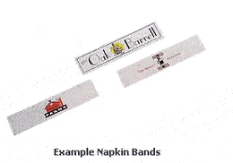 3-Color Custom Printed Paper Napkin Bands (for 6" x 1 1/2" Linen Napkins) - 20,000 bands/case 3-Color Custom Printed Paper Napkin Bands (for 6" x 1 1/2" Linen Napkins) - 20,000 bands/case
