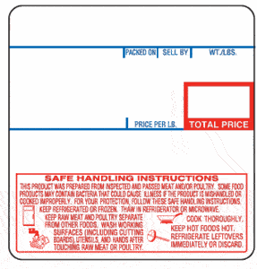 CAS LP-1000N (58mm x 60mm) UPC with Safe Handling Scale Label (6,000 labels/case) - CAS 8040 CAS LP-1000N (58mm x 60mm) UPC with Safe Handling Scale Label (6,000 labels/case) - CAS 8040