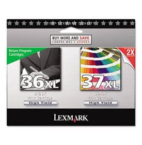 Lexmark 18C2249 (36XL 37XL) High-Yield Ink 500 Page-Yield 2/Pack - Black Lexmark 18C2249 (36XL 37XL) High-Yield Ink 500 Page-Yield 2/Pack - Black