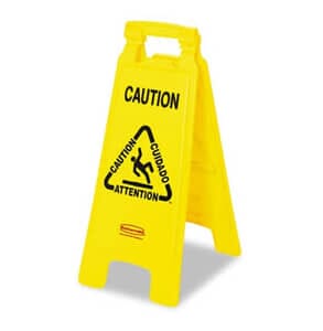 Multilingual "Caution" Floor Sign Plastic 11 x 1-1/2 x 26 Bright Yellow - Rubbermaid Multilingual "Caution" Floor Sign Plastic 11 x 1-1/2 x 26 Bright Yellow - Rubbermaid