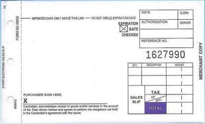 2-Part SHORT (3 1/4" x 5 11/32") Sales Imprinter Slips (100 slips/pack) - Truncated 2-Part SHORT (3 1/4" x 5 11/32") Sales Imprinter Slips (100 slips/pack) - Truncated