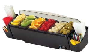 Dome Garnish Center - (6) 1 Pt Standard Trays, (2) Caddies & Handles Dome Garnish Center - (6) 1 Pt Standard Trays, (2) Caddies & Handles