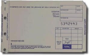 3-Part SHORT (3 1/4" x 5 11/32") Sales Imprinter Slips (100 slips/pack) - Blue 3-Part SHORT (3 1/4" x 5 11/32") Sales Imprinter Slips (100 slips/pack) - Blue