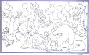 8 1/2" x 14" Restaurant Coloring Sheets (500 per pack) - Dinosaur Theme 8 1/2" x 14" Restaurant Coloring Sheets (500 per pack) - Dinosaur Theme