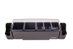 Dome Garnish Center - (2) 3 Pt Deep Trays, (3) 1 Pt Standard Trays, (2) Caddies & Handles Dome Garnish Center - (2) 3 Pt Deep Trays, (3) 1 Pt Standard Trays, (2) Caddies & Handles