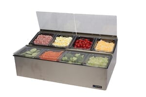 EZ-Chill Food Prep Center - (8) 1/6 Pans, (4) Flex Lids, (2) Ice Liner EZ-Chill Food Prep Center - (8) 1/6 Pans, (4) Flex Lids, (2) Ice Liner