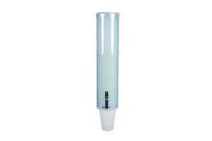 Large Pull-Type Water Cup Dispenser - Cone 4 1/2-7 Oz, Flat 6-12 Oz - Arctic Blue Large Pull-Type Water Cup Dispenser - Cone 4 1/2-7 Oz, Flat 6-12 Oz - Arctic Blue
