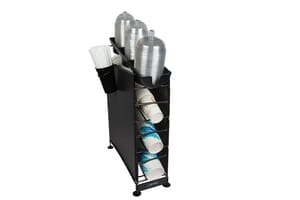Wireworks 4 Tier Cup Dispenser w/Lid Tray & Side Panels Wireworks 4 Tier Cup Dispenser w/Lid Tray & Side Panels