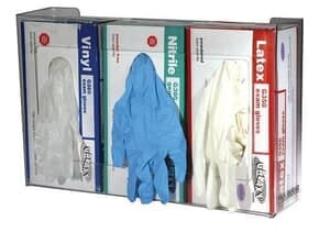 Plexiglass Triple Box Glove Dispenser Plexiglass Triple Box Glove Dispenser