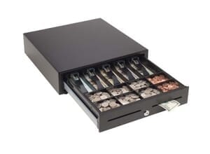 MMF VAL-u Line Cash Drawer (13" x 14", Manual, 4 Bills / 5 Coins Till, Touch Open, 2 Slots, Black) MMF VAL-u Line Cash Drawer (13" x 14", Manual, 4 Bills / 5 Coins Till, Touch Open, 2 Slots, Black)