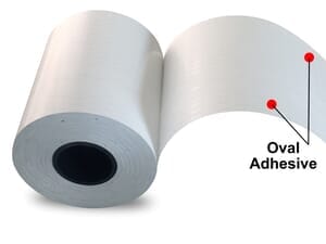 2.25" x 150' Print & Stick Thermal Paper (18 rolls/case) - Oval Adhesive 2.25" x 150' Print & Stick Thermal Paper (18 rolls/case) - Oval Adhesive