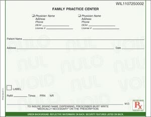 Florida compliant 5 1/2" x 4 1/4" Horizontal 2-part Rx Books (9 Books @ 50 sets/book) - Green Florida compliant 5 1/2" x 4 1/4" Horizontal 2-part Rx Books (9 Books @ 50 sets/book) - Green