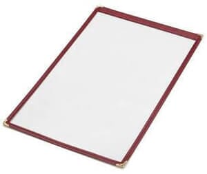 14" x 8 1/2" - Clear Stitched Café Menu Covers (25 covers/pack) - 1 Panel / 2 View 14" x 8 1/2" - Clear Stitched Café Menu Covers (25 covers/pack) - 1 Panel / 2 View