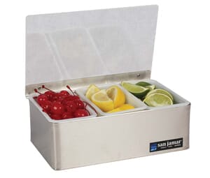 Garnish Tray - Non-Chilled - (3) 1 Pt w/Plex Lids Garnish Tray - Non-Chilled - (3) 1 Pt w/Plex Lids