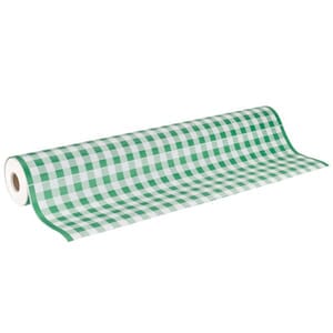 40" x 100' Paper Table Cover (1 roll) - Green / White Gingham 40" x 100' Paper Table Cover (1 roll) - Green / White Gingham