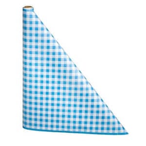 40" x 300' Paper Table Cover (1 roll) - Blue / White Gingham 40" x 300' Paper Table Cover (1 roll) - Blue / White Gingham