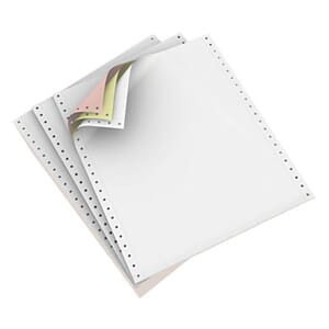 9 1/2" x 11" - 15# 3-Part Premium Carbonless Computer Paper (1,200 sheets/carton) L&R Perf. - White/Canary/Pink 9 1/2" x 11" - 15# 3-Part Premium Carbonless Computer Paper (1,200 sheets/carton) L&R Perf. - White/Canary/Pink