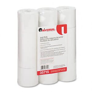 2 1/4" x 150' Adding Machine/Calculator Paper Rolls; 16#; 1/2" Core; 12 rolls/carton - White 2 1/4" x 150' Adding Machine/Calculator Paper Rolls; 16#; 1/2" Core; 12 rolls/carton - White