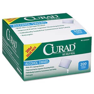 Curad Alcohol Swabs, 1" x 1", 200/Box Curad Alcohol Swabs, 1" x 1", 200/Box