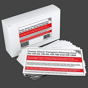 Canon CR-25, CR-55 and CR-180 Check Transport Cleaning Card (15 / Box) Canon CR-25, CR-55 and CR-180 Check Transport Cleaning Card (15 / Box)