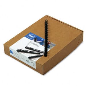 CombBind Standard Spines, 1/2" Diameter, 90 Sheet Capacity, Black, 100/Box CombBind Standard Spines, 1/2" Diameter, 90 Sheet Capacity, Black, 100/Box