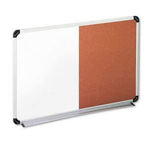 Cork/Dry Erase Board, Melamine, 24 x 18, Black/Gray Aluminum/Plastic Frame Cork/Dry Erase Board, Melamine, 24 x 18, Black/Gray Aluminum/Plastic Frame