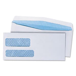 Double Window Business Envelope, #9, White, 500/Box Double Window Business Envelope, #9, White, 500/Box