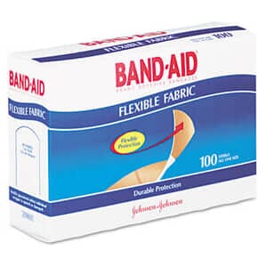 Johnson & Johnson Flexible Fabric Adhesive Bandages,1 x 3, 100/Box Johnson & Johnson Flexible Fabric Adhesive Bandages,1 x 3, 100/Box