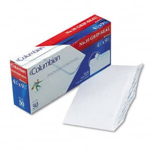 Grip-Seal Business Envelopes,Side Seam, #10, White Wove, 50/Box Grip-Seal Business Envelopes,Side Seam, #10, White Wove, 50/Box