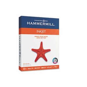 Hammermill Inkjet Paper, 96 Brightness, 24lb, 8-1/2 x 11, White, 500 Sheets/Ream Hammermill Inkjet Paper, 96 Brightness, 24lb, 8-1/2 x 11, White, 500 Sheets/Ream