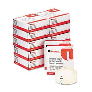 Invisible Tape, 3/4" x 1000", 1 Core, 12/Pack Invisible Tape, 3/4" x 1000", 1 Core, 12/Pack