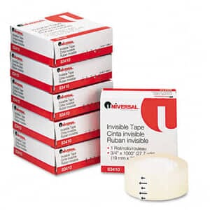 Invisible Tape, 3/4" x 1000", 1" Core, Clear, 6/Pack Invisible Tape, 3/4" x 1000", 1" Core, Clear, 6/Pack