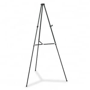 Lightweight Telescoping Tripod Easel, Adjusts 38" to 66" High, Aluminum, Black Lightweight Telescoping Tripod Easel, Adjusts 38" to 66" High, Aluminum, Black