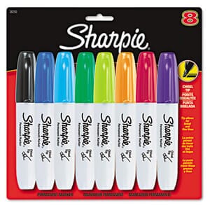 Sanford Permanent Marker, 5.3mm Chisel Tip, Assorted, 8/Set Sanford Permanent Marker, 5.3mm Chisel Tip, Assorted, 8/Set