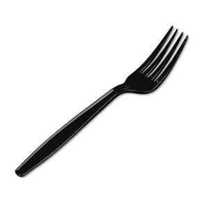 Dixie Plastic Cutlery, Heavyweight Forks, Black, 1000/Carton Dixie Plastic Cutlery, Heavyweight Forks, Black, 1000/Carton