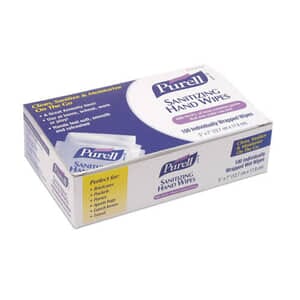 Purell 902210BX Sanitizing Hand Wipes, 5" x 7" (100/Box) Purell 902210BX Sanitizing Hand Wipes, 5" x 7" (100/Box)