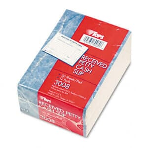 Received of Petty Cash Slips, 3-1/2 x 5, 50/Pad, 12/Pack Received of Petty Cash Slips, 3-1/2 x 5, 50/Pad, 12/Pack