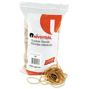 Rubber Bands, Size 16, 2-1/2 x 1/16, 1900 Bands/1lb Pack Rubber Bands, Size 16, 2-1/2 x 1/16, 1900 Bands/1lb Pack