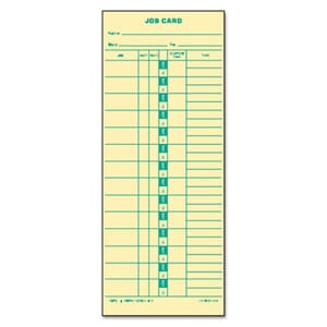 Tops Time Card for Cincinnati, Lathem, Simplex, Job Card, 1-Sided, 3-1/2 x 9, 500/Box Tops Time Card for Cincinnati, Lathem, Simplex, Job Card, 1-Sided, 3-1/2 x 9, 500/Box