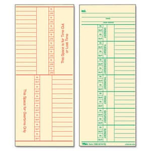 Tops Time Card for Cincinnati, Named Days, Two-Sided, 3-3/8 x 8-1/4, 500/Box Tops Time Card for Cincinnati, Named Days, Two-Sided, 3-3/8 x 8-1/4, 500/Box