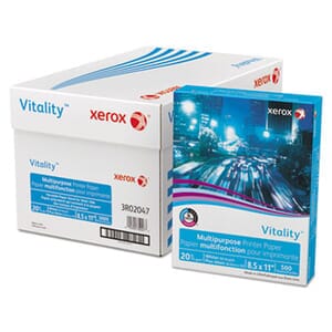 Vitality Multipurpose Printer Paper, 92 Bright, 20lb, Letter, White, 500 Sheets/Ream Vitality Multipurpose Printer Paper, 92 Bright, 20lb, Letter, White, 500 Sheets/Ream