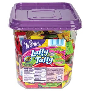 Wonka Assorted Flavor Laffy Taffy, 3.08 lbs, 145 Wrapped Pieces/Tub Wonka Assorted Flavor Laffy Taffy, 3.08 lbs, 145 Wrapped Pieces/Tub
