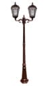 Royal Solar Lamp Post with GS-Solar LED Light Bulb in Brushed Bronze - Double Head
