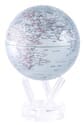 6" Silver Earth MOVA Globe with automatic rotation feature