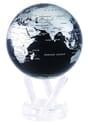 6" Silver Black Metallic MOVA Globe with automatic rotation feature